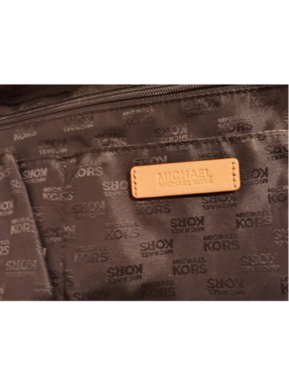 MICHAEL KORS Black MK Logo Monogrammed Patent Leather Tote Purse Handbag Medium